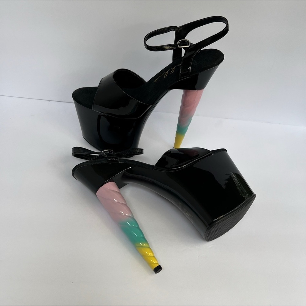 Ellie 7" Unicorn Heel Platform Shoes Stripper  Pole Dance Stilettos  777-Dashing